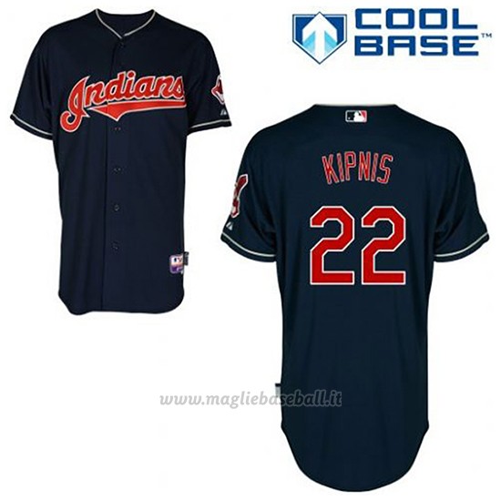 Maglia Baseball Uomo Cleveland Indians Jason Kipnis 22 Blu Alterner Cool Base